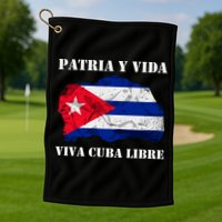 Patria Y Vida Viva Cuba Libre Distressed Cuban Flag Golf Towel