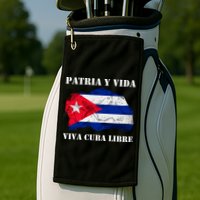 Patria Y Vida Viva Cuba Libre Distressed Cuban Flag Golf Towel