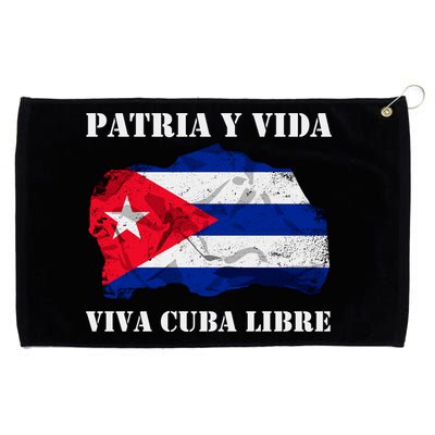 Patria Y Vida Viva Cuba Libre Distressed Cuban Flag Grommeted Golf Towel