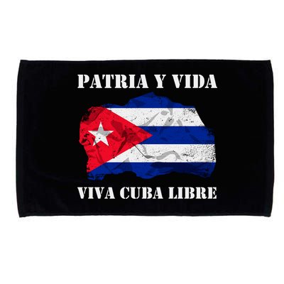 Patria Y Vida Viva Cuba Libre Distressed Cuban Flag Microfiber Hand Towel