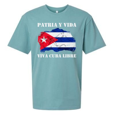 Patria Y Vida Viva Cuba Libre Distressed Cuban Flag Sueded Cloud Jersey T-Shirt