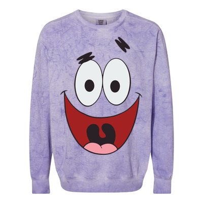 Patrick Cartoon Smile Face Colorblast Crewneck Sweatshirt