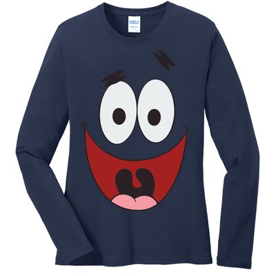 Patrick Cartoon Smile Face Ladies Long Sleeve Shirt