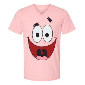 Patrick Cartoon Smile Face V-Neck T-Shirt