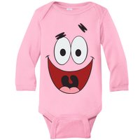 Patrick Cartoon Smile Face Baby Long Sleeve Bodysuit