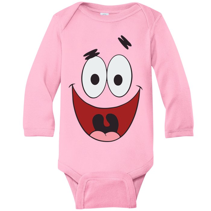 Patrick Cartoon Smile Face Baby Long Sleeve Bodysuit