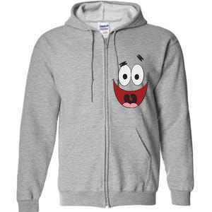 Patrick Cartoon Smile Face Full Zip Hoodie