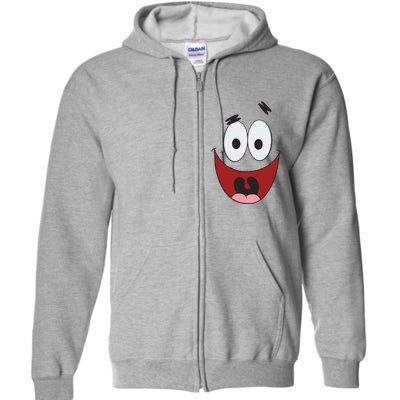 Patrick Cartoon Smile Face Full Zip Hoodie