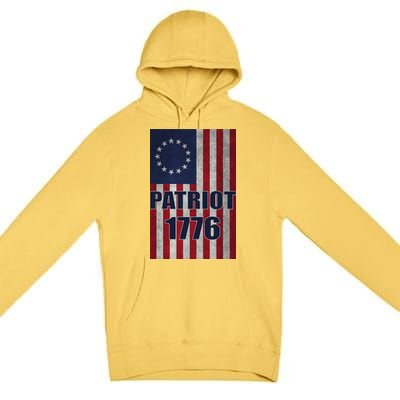 Patriot Betsy Ross Flag 1776 Premium Pullover Hoodie