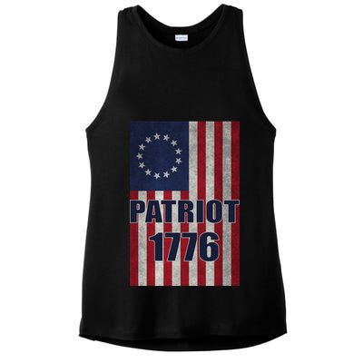 Patriot Betsy Ross Flag 1776 Ladies PosiCharge Tri-Blend Wicking Tank