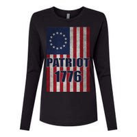 Patriot Betsy Ross Flag 1776 Womens Cotton Relaxed Long Sleeve T-Shirt