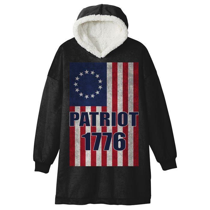 Patriot Betsy Ross Flag 1776 Hooded Wearable Blanket