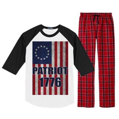 Patriot Betsy Ross Flag 1776 Raglan Sleeve Pajama Set