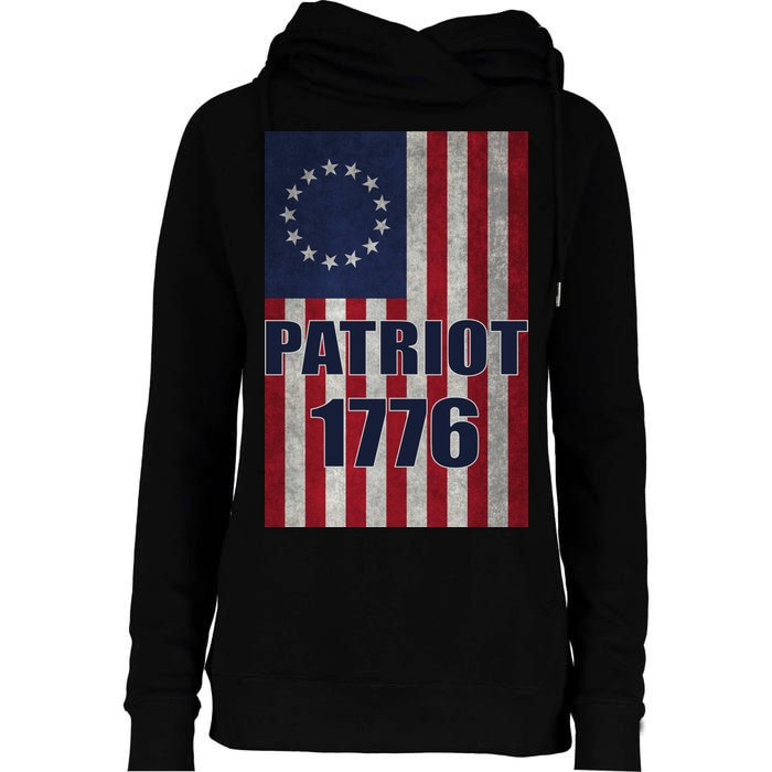 Patriot Betsy Ross Flag 1776 Womens Funnel Neck Pullover Hood