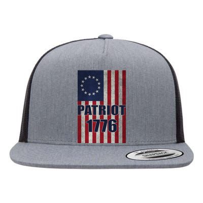 Patriot Betsy Ross Flag 1776 Flat Bill Trucker Hat