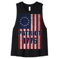 Patriot Betsy Ross Flag 1776 Women's Racerback Cropped Tank