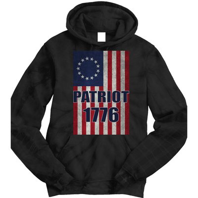 Patriot Betsy Ross Flag 1776 Tie Dye Hoodie
