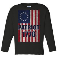 Patriot Betsy Ross Flag 1776 Toddler Long Sleeve Shirt