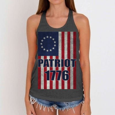 Patriot Betsy Ross Flag 1776 Women's Knotted Racerback Tank