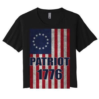 Patriot Betsy Ross Flag 1776 Women's Crop Top Tee