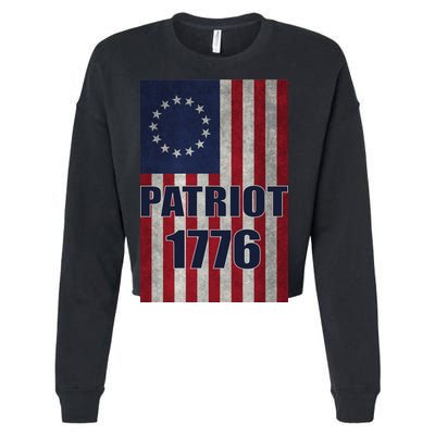 Patriot Betsy Ross Flag 1776 Cropped Pullover Crew