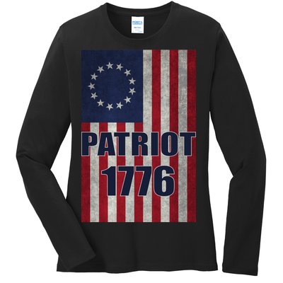 Patriot Betsy Ross Flag 1776 Ladies Long Sleeve Shirt