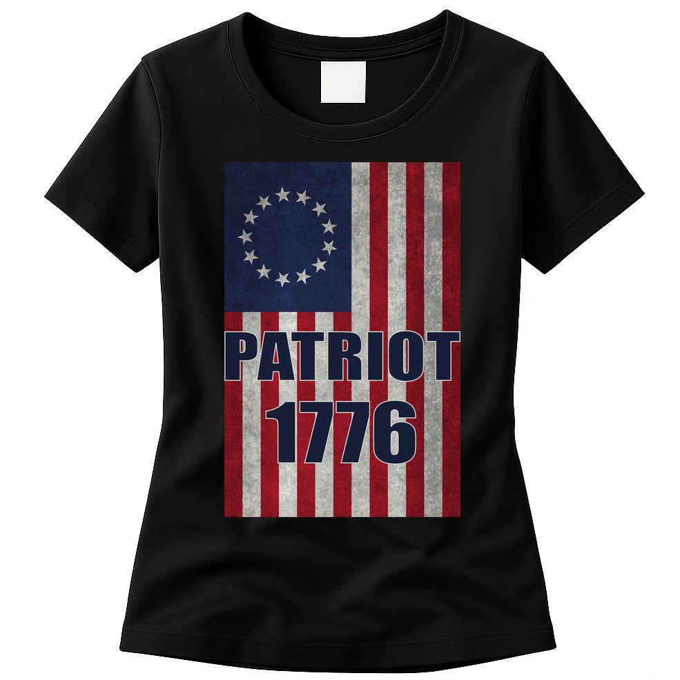 Patriot Betsy Ross Flag 1776 Womens T-Shirt