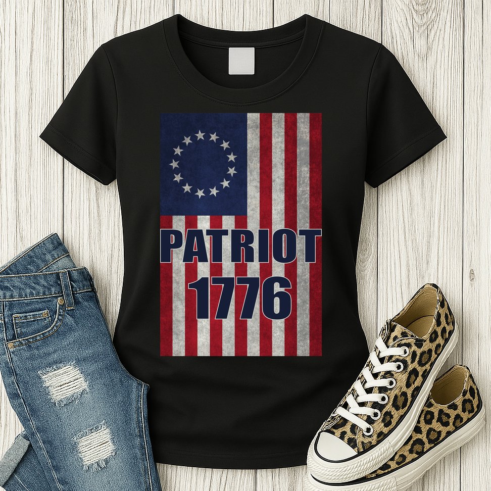 Patriot Betsy Ross Flag 1776 Womens T-Shirt
