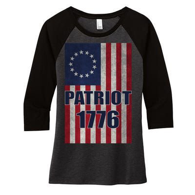 Patriot Betsy Ross Flag 1776 Women's Tri-Blend 3/4-Sleeve Raglan Shirt