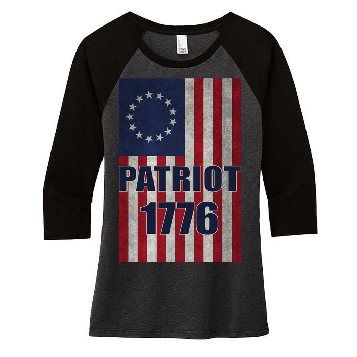 Patriot Betsy Ross Flag 1776 Women's Tri-Blend 3/4-Sleeve Raglan Shirt