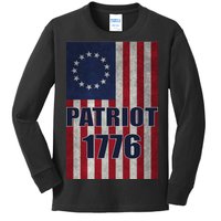 Patriot Betsy Ross Flag 1776 Kids Long Sleeve Shirt