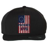 Patriot Betsy Ross Flag 1776 Wool Snapback Cap