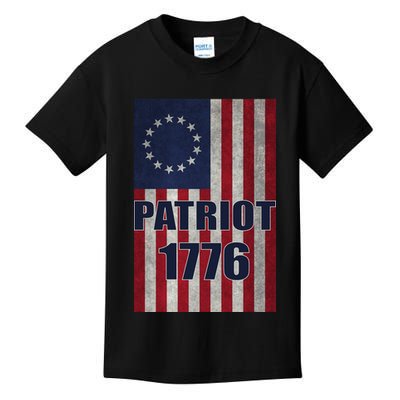 Patriot Betsy Ross Flag 1776 Kids T-Shirt