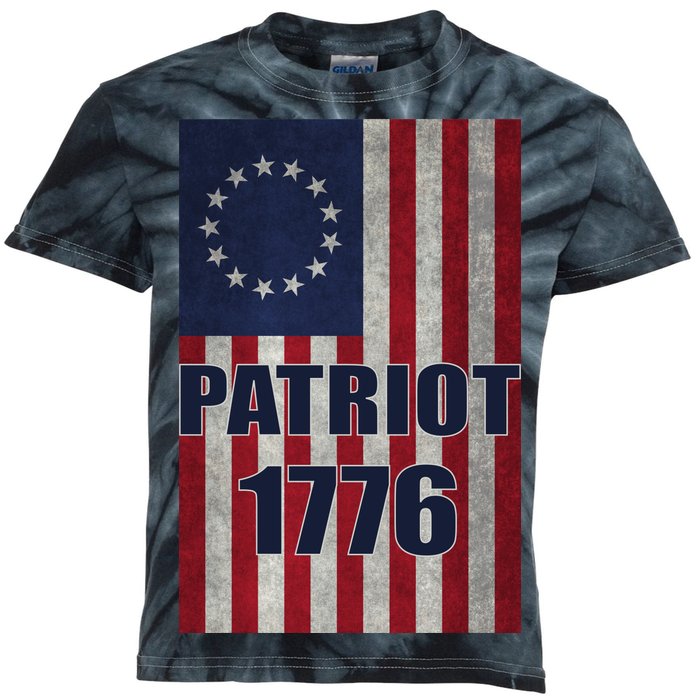 Patriot Betsy Ross Flag 1776 Kids Tie-Dye T-Shirt