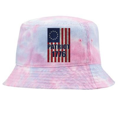 Patriot Betsy Ross Flag 1776 Tie-Dyed Bucket Hat