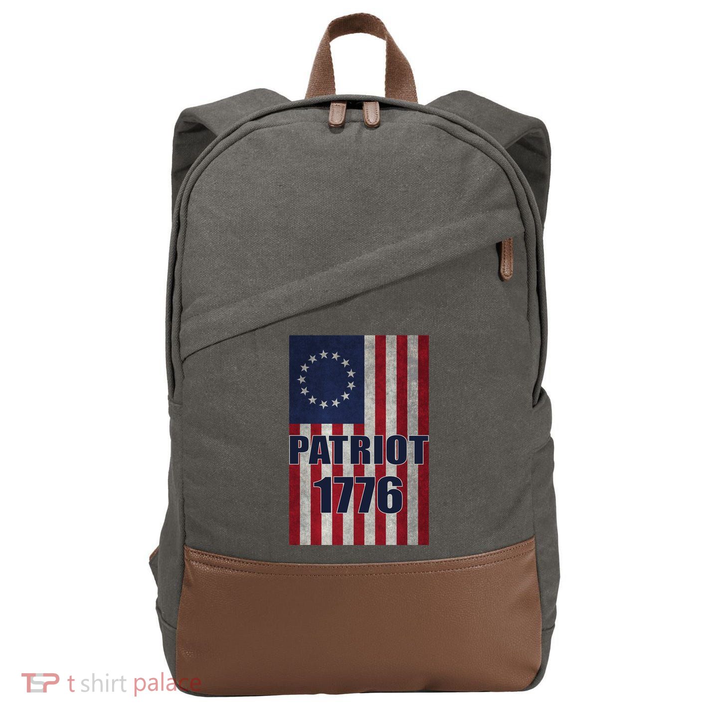 Patriot Betsy Ross Flag 1776 Cotton Canvas Backpack