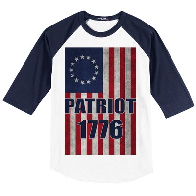 Patriot Betsy Ross Flag 1776 Baseball Sleeve Shirt