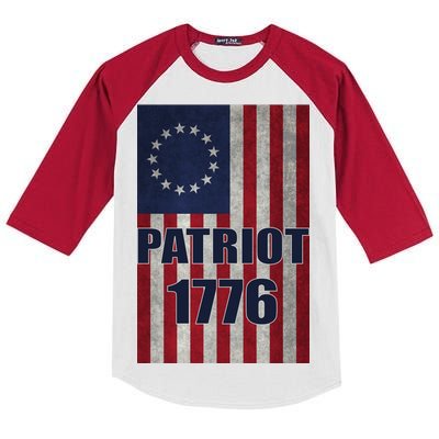 Patriot Betsy Ross Flag 1776 Kids Colorblock Raglan Jersey