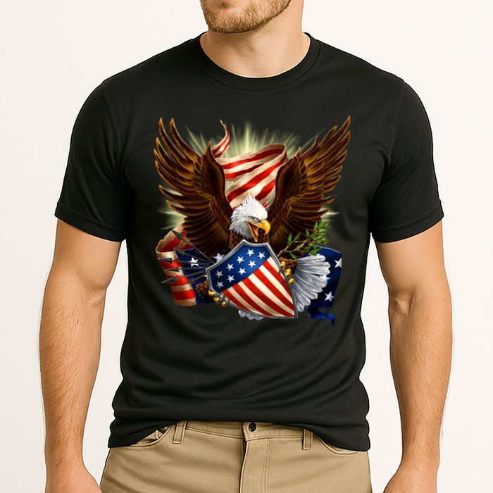 Patriot Eagle American Shield Cooling Performance Crew T-Shirt