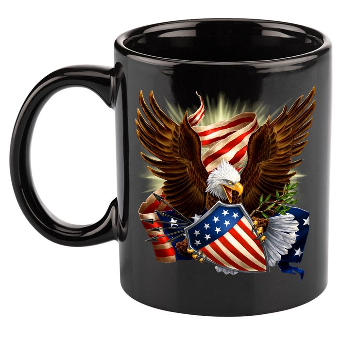 Patriot Eagle American Shield 11oz C Handle Ceramic Mug