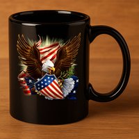 Patriot Eagle American Shield 11oz C Handle Ceramic Mug