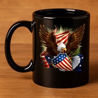 Patriot Eagle American Shield 11oz C Handle Ceramic Mug