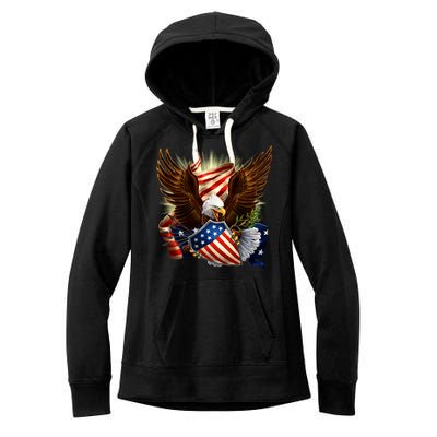 Patriot Eagle American Shield Women's Fleece Hoodie