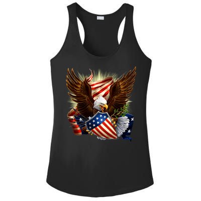 Patriot Eagle American Shield Ladies PosiCharge Competitor Racerback Tank