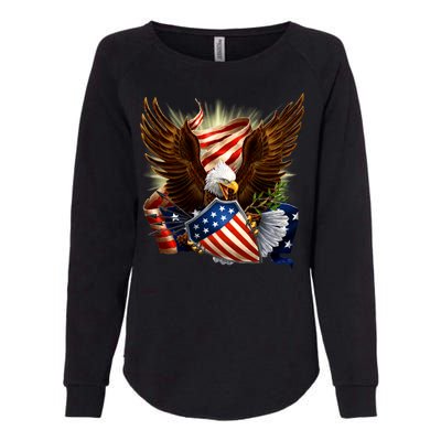 Patriot Eagle American Shield Womens California Wash Sweatshirt