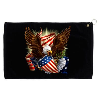 Patriot Eagle American Shield Grommeted Golf Towel