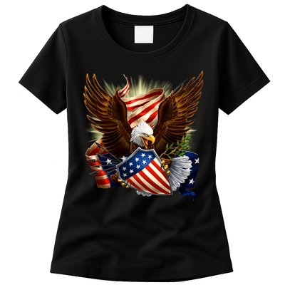 Patriot Eagle American Shield Womens T-Shirt