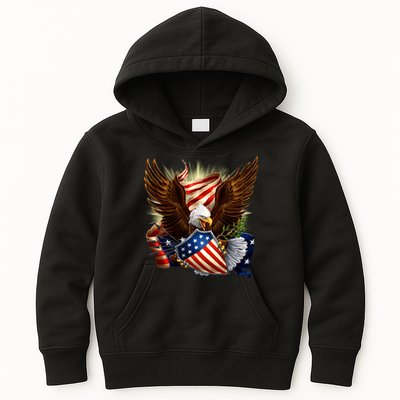 Patriot Eagle American Shield Kids Hoodie
