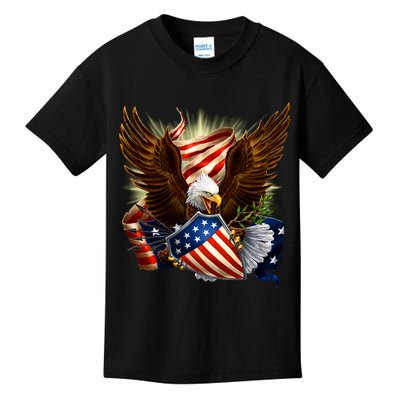 Patriot Eagle American Shield Kids T-Shirt