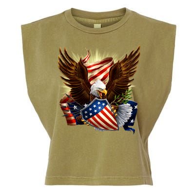 Patriot Eagle American Shield Garment-Dyed Women's Muscle Tee